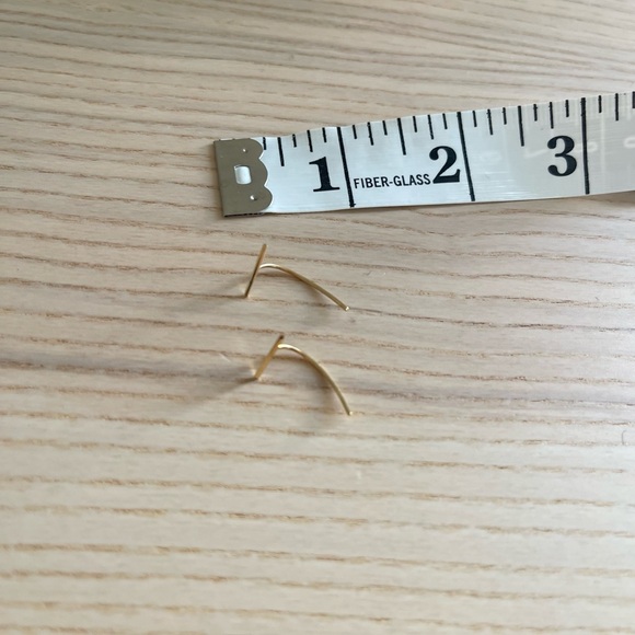 kathleen whitaker hanging staple loop earrings gold - Picture 3 of 4